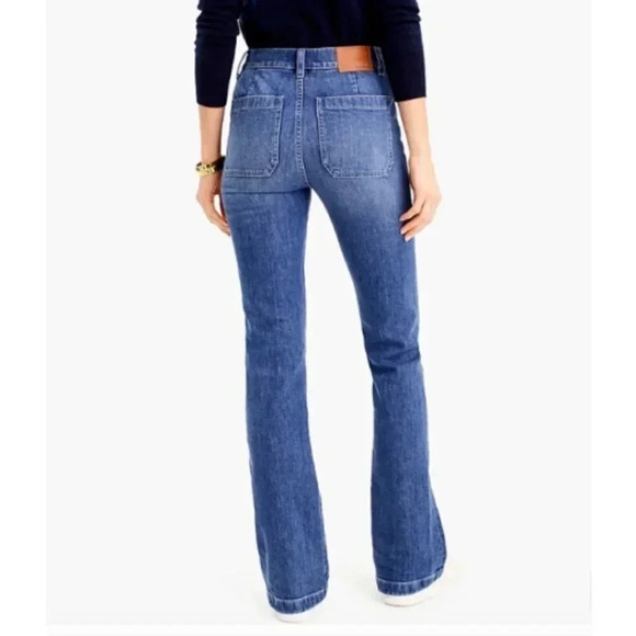 J.Crew Demi- Bootcut With Patch Pockets Jean  In Medium Bay Wash - Picture 2 of 15